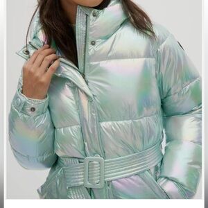 Noize Iridescent Mint Puffer Coat